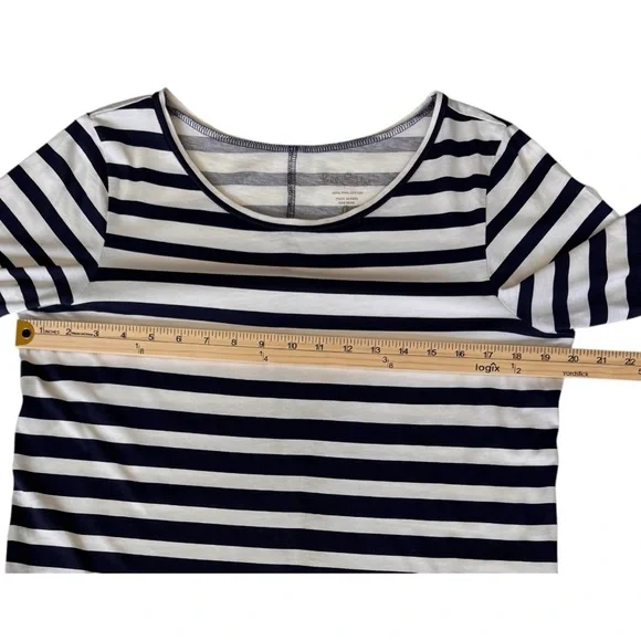 Lilly Pulitzer Linden T-Shirt Striped A-Line Blue, White and Pink Dress, Sz L - Picture 5 of 9